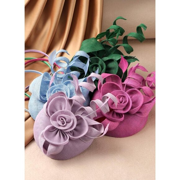 Vintage Victorian Feather Hat Tea Party Fascinator Hair Clip Women main image 4